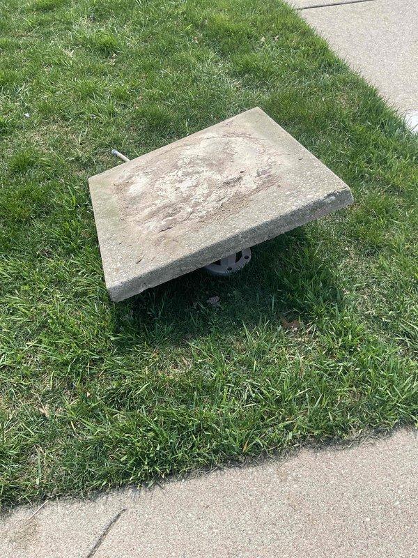 Responded to callback for removal of old concrete equipment pad left behind after recent 3.5-ton air conditioning and coil installation. Utilized chipping hammer to break up abandoned concrete pad and cinder blocks into manageable pieces for proper disposal. Removed all debris from property and transported materials back to facility, leaving lawn area clean and clear.