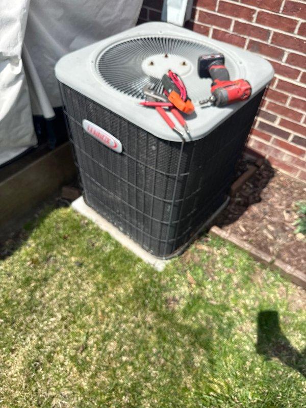 Completed routine Air Care Cooling maintenance on residential Lennox condenser unit. Performed comprehensive system inspection, tested electrical components with multimeter, and verified proper fan operation. Unit operating within normal parameters with no issues identified during scheduled preventative maintenance visit.