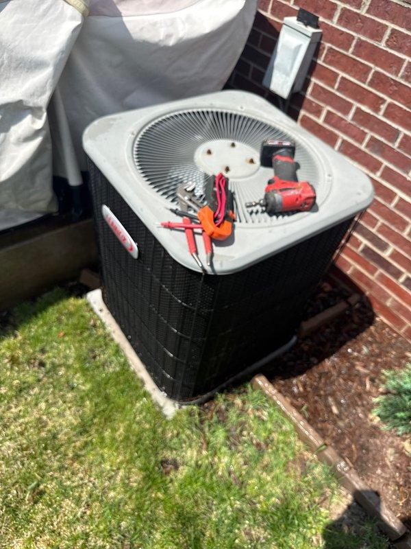 Completed routine Air Care Cooling maintenance on residential Lennox condenser unit. Performed comprehensive system inspection, tested electrical components with multimeter, and verified proper fan operation. Unit operating within normal parameters with no issues identified during scheduled preventative maintenance visit.