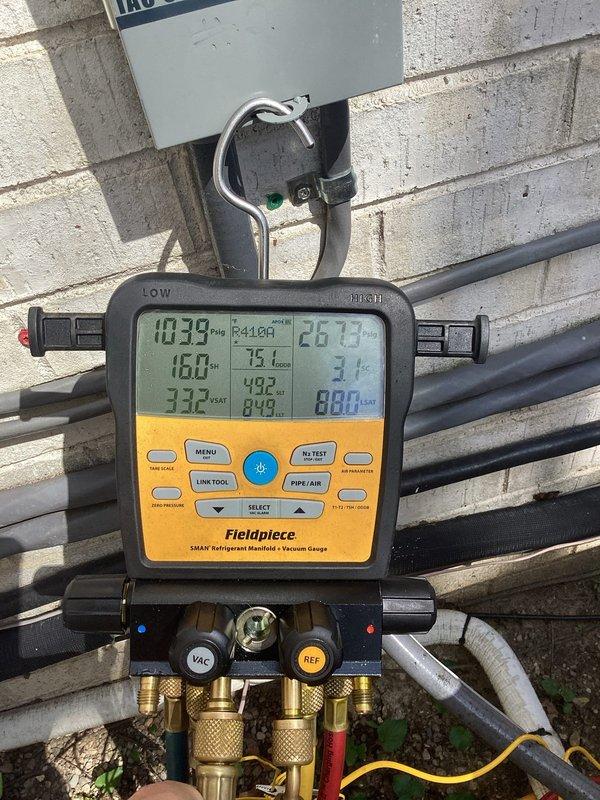 Completed comprehensive 5-year ComfortGuard maintenance visit on residential forced-air heating and cooling system. Performed thorough internal inspection of furnace unit, accessing blower assembly and burner compartments to verify proper operation of all mechanical and electrical components including blower motor, gas valve assembly, ignition system, and control boards. Conducted refrigerant system diagnostics on outdoor condensing unit using calibrated manifold gauges, measuring system pressures and confirming R-410A charge levels within manufacturer specifications at 1039 PSI low side and appropriate superheat/subcooling readings. Inspected all electrical connections, wiring harnesses, and safety controls throughout both indoor and outdoor units. Verified proper airflow through heat exchanger and evaporator coil. All system components found operating within normal parameters with no deficiencies noted requiring immediate attention.