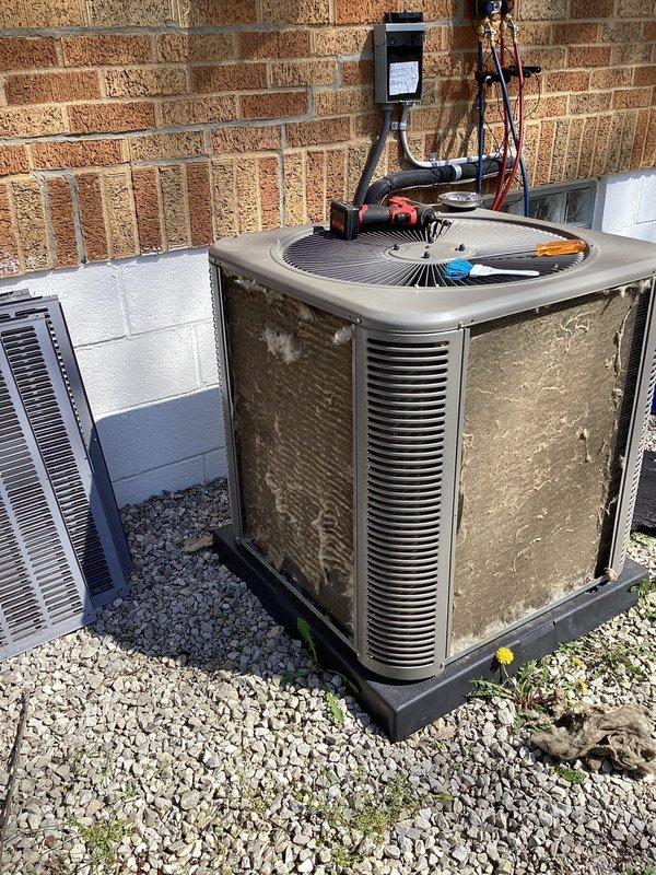 Completed routine maintenance inspection on outdoor air conditioning condenser unit. Unit operational with no immediate service needs identified. Customer opted to renew residential annual maintenance contract for continued coverage.