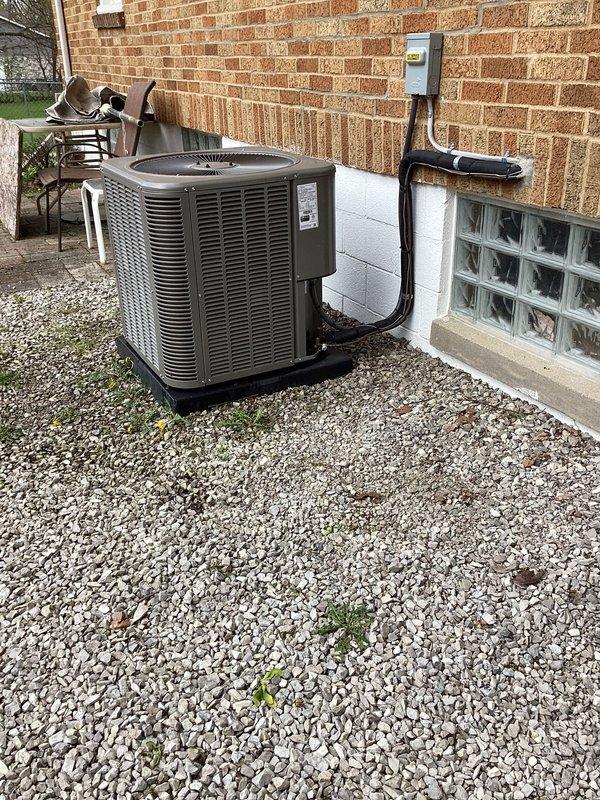 Completed routine maintenance inspection on outdoor air conditioning condenser unit. Unit operational with no immediate service needs identified. Customer opted to renew residential annual maintenance contract for continued coverage.