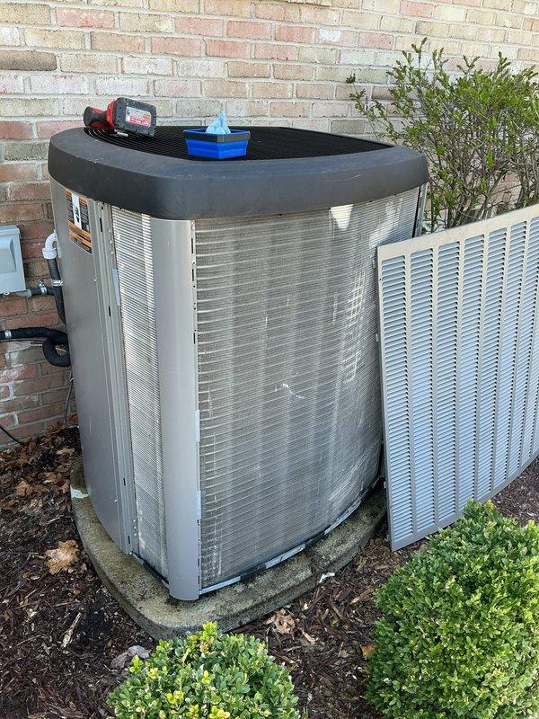 Completed annual cooling maintenance on Lennox outdoor condenser unit. Performed comprehensive system inspection, cleaned condenser coils, verified refrigerant levels, tested electrical connections, and confirmed proper operation of all components. Unit operating within manufacturer specifications with no issues identified.