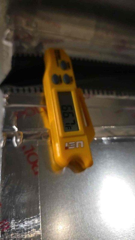 Responded to service call for 1-year-old Lennox central air conditioning unit experiencing short cycling issues. Upon arrival, system was operational but cycling on and off intermittently. Performed diagnostic testing using digital instruments to assess refrigerant levels and system pressures. Utilized Fieldpiece SRS1 refrigerant scale to verify proper refrigerant charge in the system. Measurements indicated refrigerant levels were within acceptable parameters. Conducted additional temperature and pressure readings to identify cause of short cycling behavior. System was evaluated for proper operation and cycling patterns were monitored to ensure stable performance before departure.