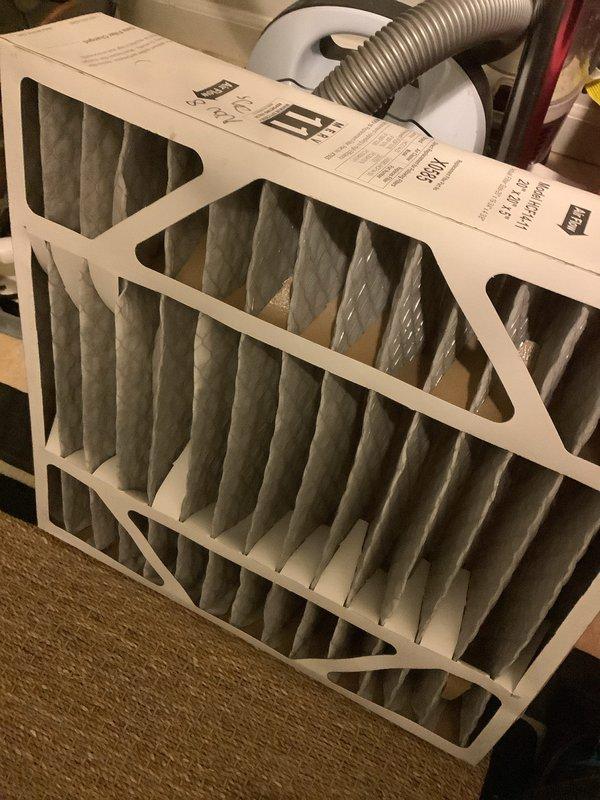 Completed annual cooling maintenance on residential air conditioning system. Inspected eight RAC supply register locations and replaced air filters as needed. New pleated HVAC filters were installed to ensure proper airflow and system efficiency for the cooling season.