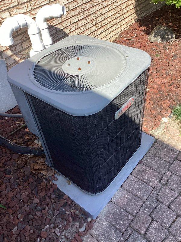 Completed routine air conditioner start-up maintenance on residential outdoor condensing unit. Performed comprehensive AC tune-up including system inspection, cleaning of condenser coils, verification of refrigerant levels, testing of electrical components and contactors, and installation of new air filter per customer request. Unit operational and ready for cooling season.