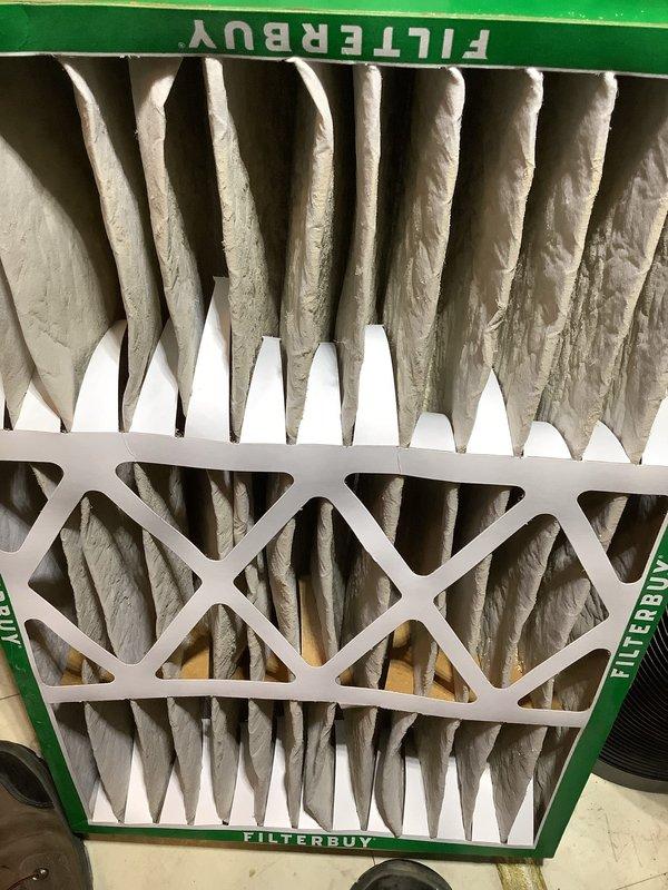 Completed comprehensive ComfortGuard maintenance visit on HVAC system. Inspected and replaced existing 16x25x5 air filter with new Filterbuy brand filter, removing heavily soiled unit that showed significant dust and debris accumulation throughout pleated media. Performed standard system evaluation and confirmed proper operation of all components.