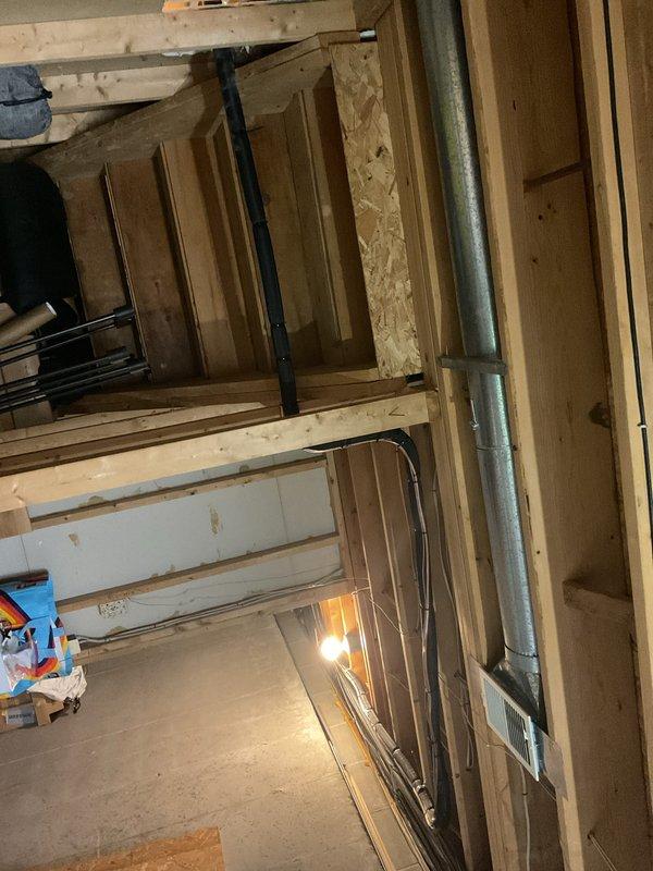 Completed full HVAC system installation including a 90,000 BTU gas furnace with humidifier and 4-ton air conditioning unit with right-side configuration. Obtained mechanical and electrical permits prior to installation. Installed exterior electrical disconnect and conduit routing per code requirements. Ran new ductwork through framed interior spaces to accommodate system airflow requirements. Reconnected all electrical components and verified proper system operation upon completion.