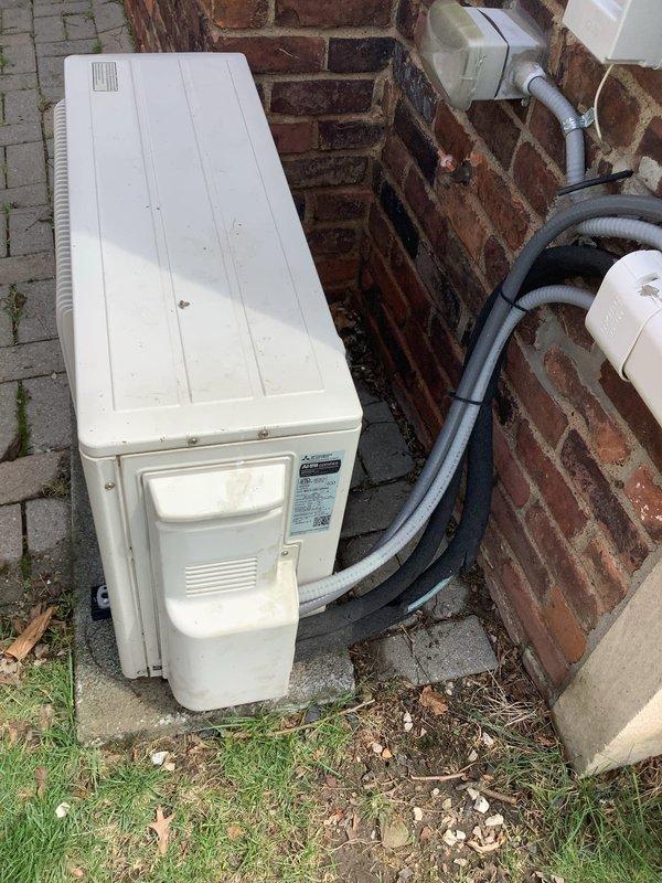 Completed scheduled maintenance on residential ductless mini-split air conditioning system. Replaced air filter and cleaned condenser coil and drain pad on outdoor unit to ensure optimal system performance and efficiency.