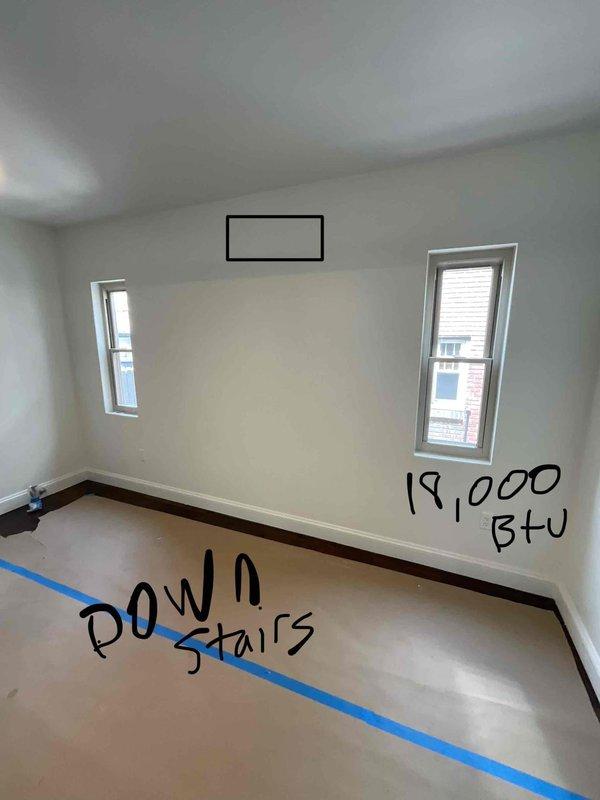 Completed on-site evaluation for new mini split installation in lower level of home. Assessed two separate rooms requiring climate control: first room measuring approximately 14x16 feet with 8-foot ceilings requiring 12,000 BTU capacity, and second room requiring 19,000 BTU capacity. Documented existing conditions, room dimensions, and optimal equipment placement locations for indoor air handler units and refrigerant line routing.