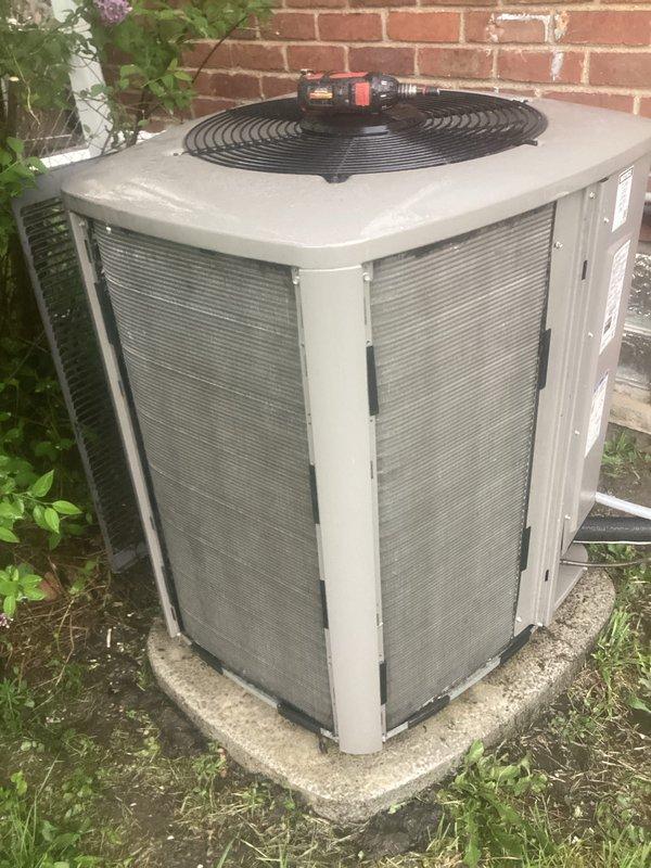 Completed comprehensive tune-up on 2-year-old Lennox model WT 01-2034 system. Performed standard maintenance procedures on outdoor condensing unit including inspection of cabinet, louvers, and fan assembly. System confirmed operational with no issues identified; customer reported unit working properly prior to service visit.