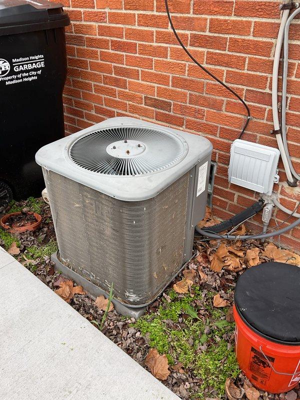 Completed annual cooling maintenance on residential outdoor condensing unit. Performed comprehensive system inspection, cleaned condenser coils, checked refrigerant levels and electrical connections, verified proper fan operation, and replaced air filters as needed per maintenance agreement.
