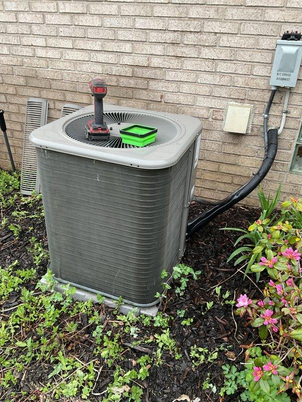 Completed annual heating and cooling maintenance on residential outdoor condensing unit. Performed comprehensive system inspection, tested electrical connections at disconnect box, verified proper operation of condenser fan motor, and checked refrigerant pressures using diagnostic equipment. Unit found operating within normal parameters with no deficiencies noted.
