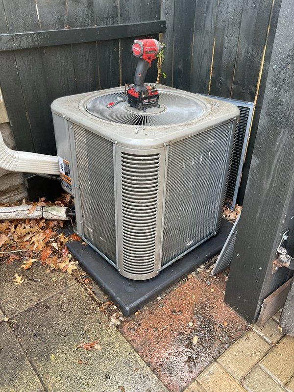 Completed annual preventative maintenance on residential air conditioning system. Performed comprehensive inspection of outdoor condenser unit, including cleaning of coils, verification of refrigerant line connections, and assessment of overall unit condition. Unit operational with normal wear consistent with age and outdoor exposure. Debris removed from base and surrounding area to ensure proper airflow and drainage.