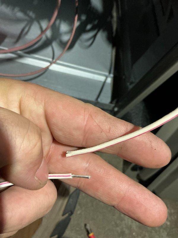 Responded to no-heat callback on recently installed furnace system. Upon inspection, identified low-voltage wiring connection issue at control board. Stripped and re-terminated thermostat wiring with proper connectors, verified all wire terminations at circuit board, and restored system to normal heating operation.