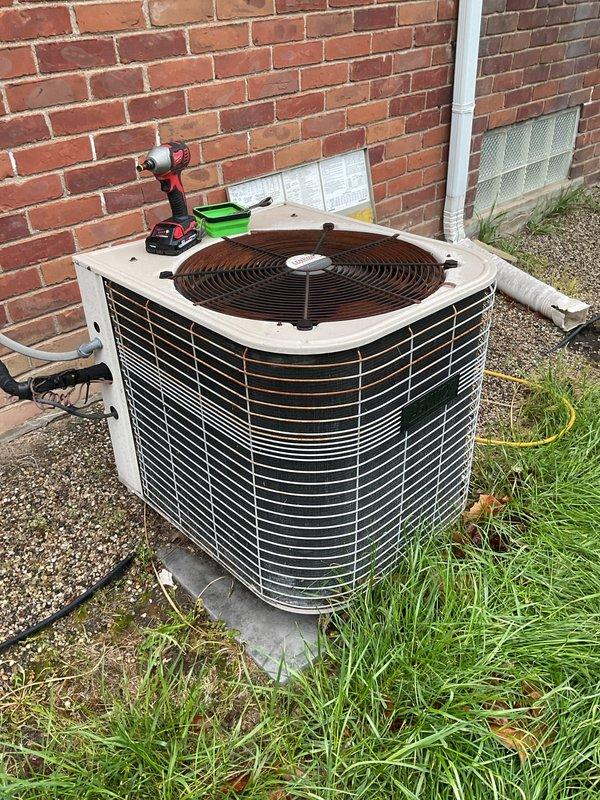 Completed annual cooling maintenance on outdoor condensing unit. Performed comprehensive system inspection including electrical connections, refrigerant pressures, and component operation. Noted air filter requiring replacement - 21x26x4 size. Cleaned condenser coils and checked fan motor operation. Verified proper airflow through unit and confirmed system cycling correctly. All electrical connections tested and found secure. Unit operational and running within normal parameters upon completion of maintenance visit.