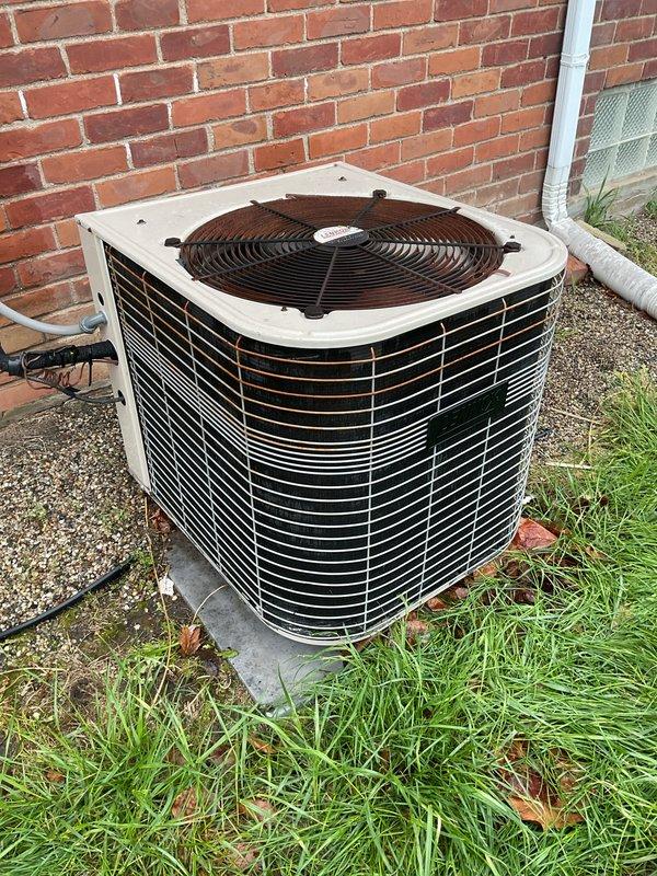 Completed annual cooling maintenance on outdoor condensing unit. Performed comprehensive system inspection including electrical connections, refrigerant pressures, and component operation. Noted air filter requiring replacement - 21x26x4 size. Cleaned condenser coils and checked fan motor operation. Verified proper airflow through unit and confirmed system cycling correctly. All electrical connections tested and found secure. Unit operational and running within normal parameters upon completion of maintenance visit.