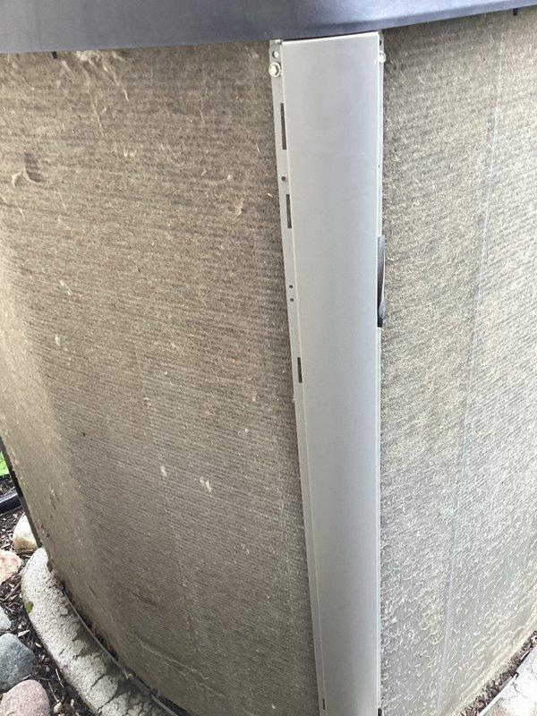 Completed annual cooling maintenance on residential split system. Identified filter requiring replacement during inspection. Documented equipment condition with exterior photos showing dual condensing units positioned on concrete pad with proper clearances maintained.