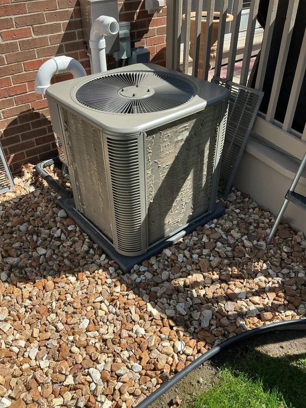 Completed annual air conditioning maintenance on residential condenser unit. Performed comprehensive system inspection, cleaned condenser coils, checked refrigerant levels and electrical connections, replaced air filter, and verified proper operation of all components. Unit tested and confirmed operating within manufacturer specifications.