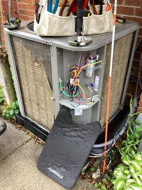 Performed comprehensive preventive maintenance on residential air conditioning system. Accessed electrical compartment to inspect dual run capacitor, contactor, and wiring connections for proper operation and secure terminations. Cleaned condenser coil, verified refrigerant levels, and tested system performance to ensure optimal cooling efficiency for the upcoming season.