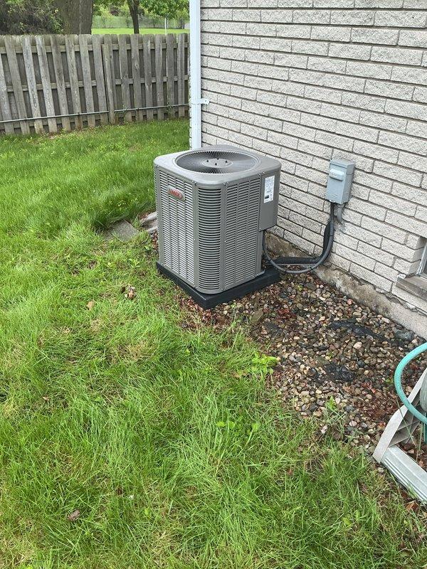 Completed annual cooling maintenance on residential outdoor condensing unit. Performed comprehensive system inspection, cleaned condenser coils, checked refrigerant levels, tested electrical connections, and verified proper operation of all components. Unit operating within manufacturer specifications with no issues identified.