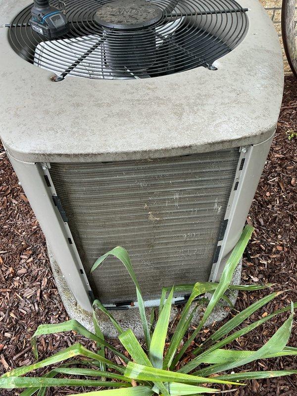 Completed annual cooling maintenance on residential air conditioning system. Performed comprehensive inspection of outdoor condensing unit, verified proper operation of condenser fan and compressor, and assessed condition of condenser coils. Replaced furnace filter as part of scheduled preventive maintenance. Unit operating within normal parameters upon completion of service.