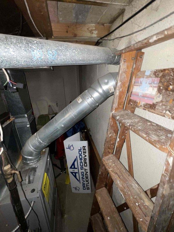 Provided comprehensive estimate for replacement of 20+ year old natural gas furnace and air conditioning system located in basement under BOGO promotion. Evaluated existing HVAC equipment, ductwork configuration, electrical service capacity at exterior meters, and mechanical space constraints. Documented current operational equipment and assessed installation requirements for new heating and cooling system replacement.
