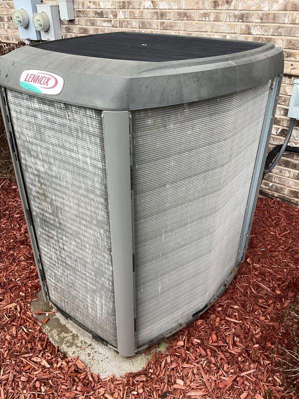 Completed annual cooling maintenance on Lennox residential air conditioning system. Performed comprehensive inspection of outdoor condenser unit, verified proper operation of all components, documented equipment condition with photos, and confirmed unit is functioning within normal parameters. System showing typical wear consistent with age but maintaining structural integrity and operational efficiency.