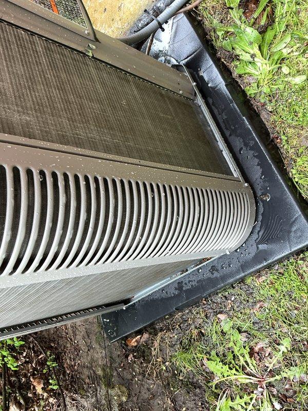 Completed comprehensive Air Care Maintenance service including cooling system inspection and preventative maintenance on outdoor condensing unit. Replaced furnace filters with customer-provided filters and installed new humidifier pads. Performed whole home electrical inspection as requested, checking panel connections, circuit functionality, and safety components throughout the property. Inspected outdoor unit heat exchanger coils, noting moderate dirt accumulation and minor biological growth on fins; cleaned and serviced unit to restore optimal airflow and heat transfer efficiency. Verified proper refrigerant levels, tested electrical connections, and confirmed system operation. All heating and cooling components functioning within normal parameters upon completion of scheduled maintenance tasks.