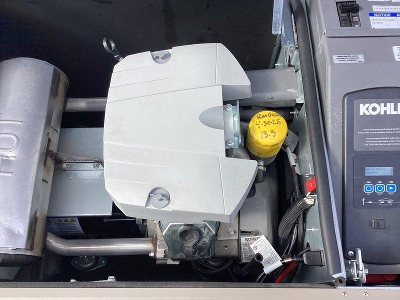 Completed complimentary recurring maintenance service on a 20kW Kohler residential standby generator. Performed comprehensive inspection of all major components including engine, control panel, exhaust system, and electrical connections. Unit found to be in clean, well-maintained condition with all systems operating within normal parameters.