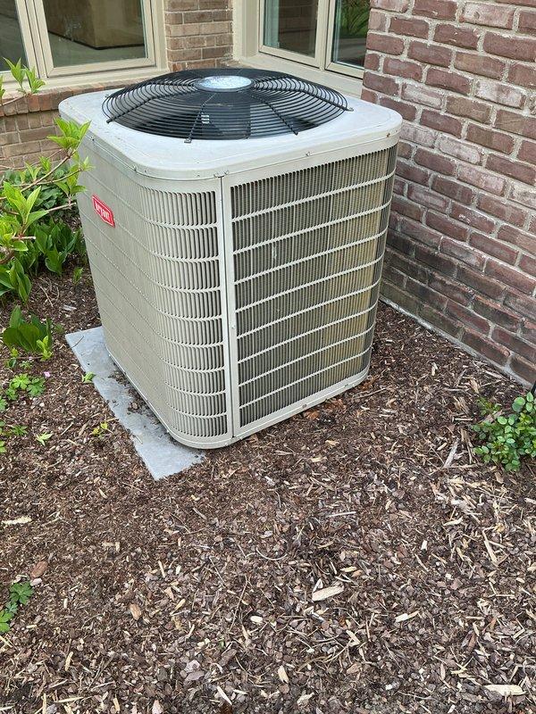 # HVAC Maintenance - ACM Completed

Performed annual cooling maintenance on residential air conditioning system. Conducted comprehensive system evaluation including refrigerant pressure and temperature analysis using digital manifold gauges. Recorded operating pressures of 10.59 psig on low side and 1049 psig on high side, with corresponding saturation temperatures measured at 34.2°F and 54.6°F respectively. Verified system vacuum integrity at 544 microns. Inspected outdoor condenser unit for proper operation, confirming adequate airflow through coil fins and proper fan function. Unit positioned on concrete pad with appropriate clearances maintained from structure and surrounding vegetation. All components operating within normal parameters upon completion of preventive maintenance service.