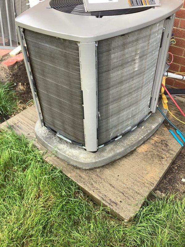 Completed comprehensive annual AC tune-up on 5-year-old residential air conditioning system. Performed full system inspection of outdoor condenser unit, verified proper operation of all components, cleaned condenser coils and fins to remove accumulated dirt and debris, checked refrigerant levels and pressures, tested electrical connections, and confirmed fan motor operation. Unit operating efficiently with no issues found. Updated customer contact information in system records. All routine maintenance tasks completed per manufacturer specifications, and system is ready for cooling season.