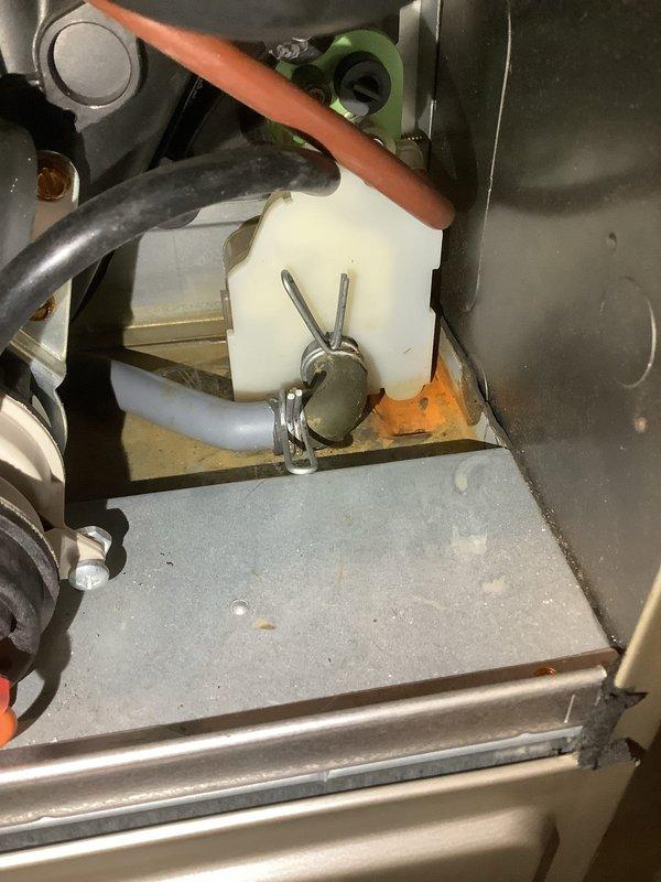 Responded to service call for water leaking from 6-year-old furnace located in basement. Upon inspection, identified issue with condensate drainage system. Examined control board, wiring connections, and condensate pump assembly with float switch mechanism. Diagnosed condensate removal system malfunction causing water accumulation and leakage. Performed necessary repairs to resolve water leak issue and restored proper furnace operation.