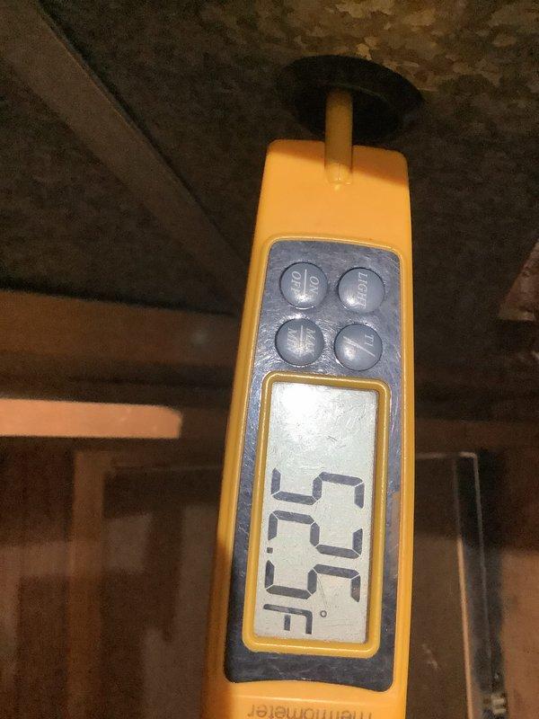 Completed annual cooling maintenance on residential air conditioning system. Performed temperature diagnostics in attic space, recording supply air temperature of 77.5°F. Inspected outdoor condensing unit and verified nameplate specifications. System operational at time of departure.