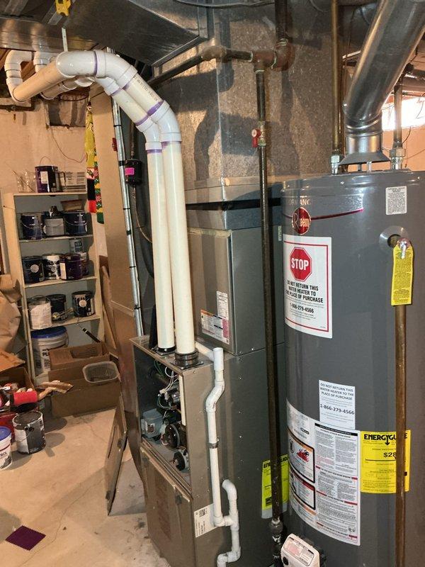 Responded to callback for heating system that stopped working after previous service appointment. Inspected basement-located furnace and thermostat showing 65°F indoor temperature with 70°F setpoint. Diagnosed intermittent shutdown issue preventing unit from maintaining heat, performed necessary repairs to restore proper heating operation, and verified system cycling correctly before departure.