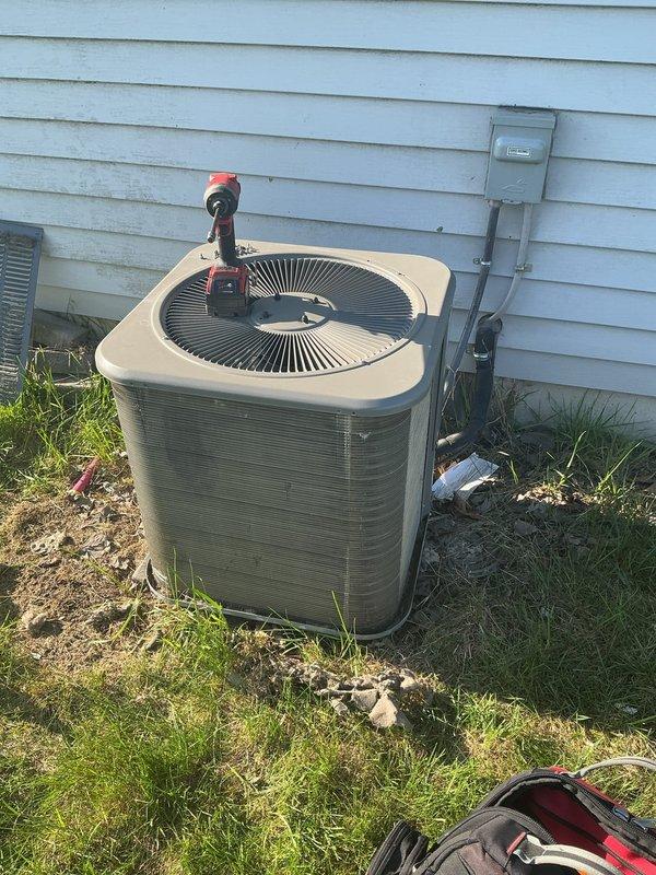 Completed ComfortGuard Maintenance Package on residential air conditioning system. Performed standard maintenance procedures including filter replacement as requested, conducted visual inspection of outdoor condenser unit which revealed extensive exterior corrosion, rust damage, and deteriorating cabinet panels with compromised protective coating. Unit remains operational but exterior casing shows significant weathering and material degradation that may require future attention to prevent further deterioration of internal components.