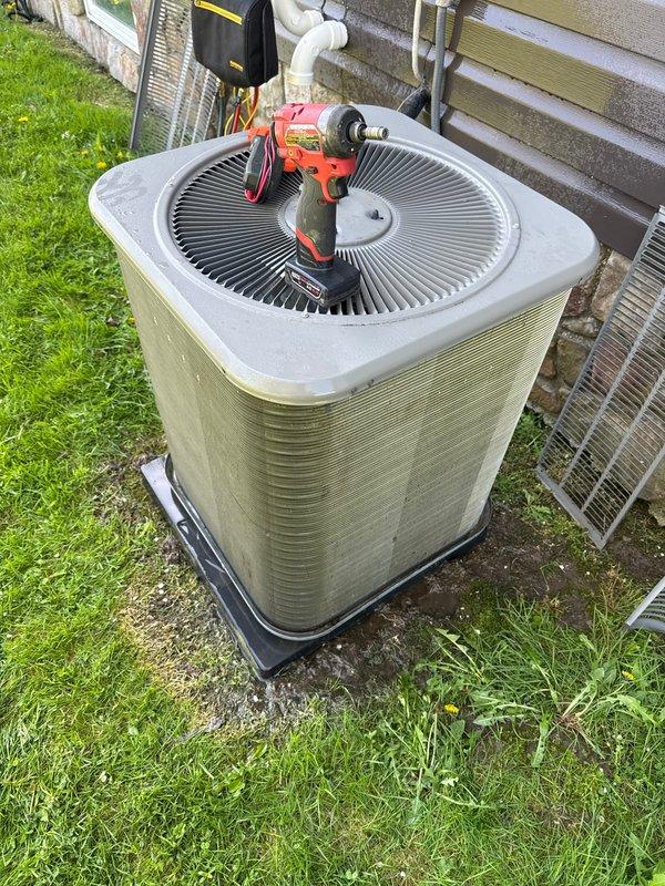 Completed annual preventative maintenance on residential air conditioning condenser unit. Performed comprehensive system inspection, cleaned condenser coils, checked refrigerant levels, tested electrical connections, and verified proper operation of all components. Unit is functioning within normal parameters and ready for cooling season.