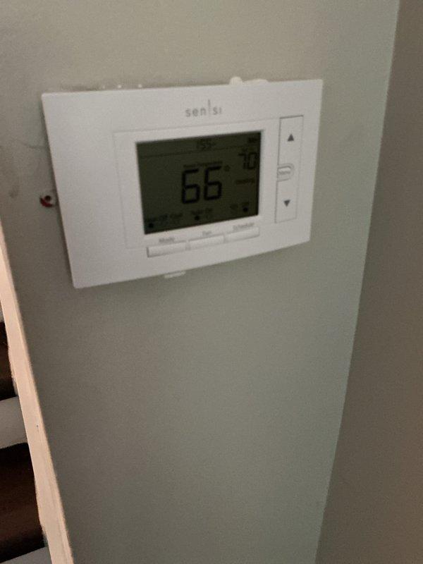 Completed full package unit installation including mechanical, electrical, and reconnection work. All required permits were obtained and processed prior to installation. Installed new Emerson digital thermostat with programmable temperature controls, verified system operation and proper temperature display functionality. Package unit was successfully installed, connected, and tested for proper operation.