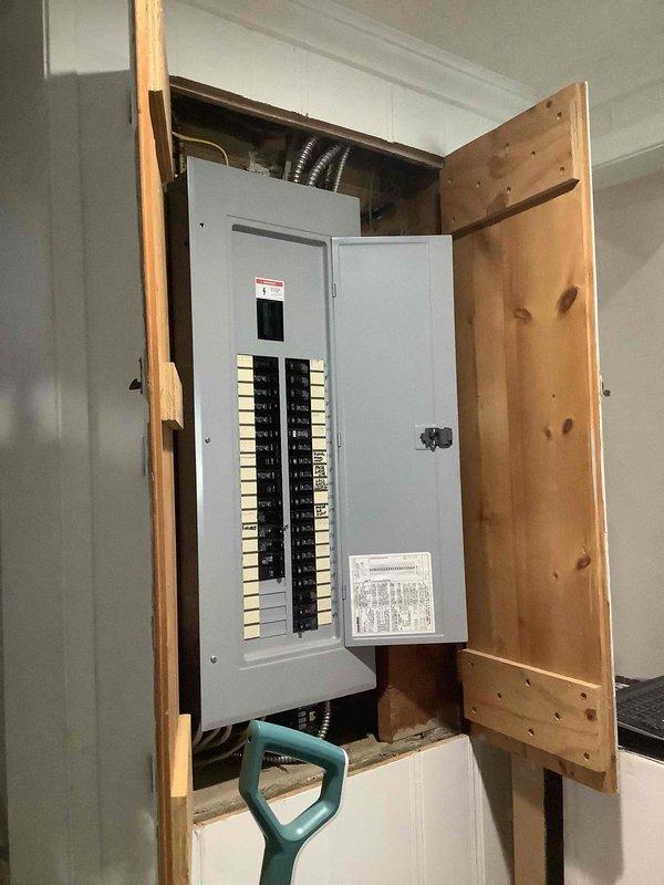 Performed on-site assessment for new Kohler whole home generator installation. Evaluated existing electrical panel configuration and available utility connections in mechanical space to determine equipment placement, transfer switch location, and required electrical infrastructure upgrades. Documented current electrical system layout and identified routing pathways for generator connection to main distribution panel.