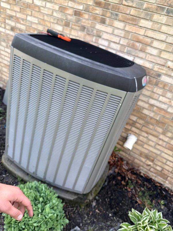 Completed annual cooling maintenance on Lennox outdoor condensing unit. Performed comprehensive system inspection, cleaned condenser coils, checked refrigerant levels and electrical connections, verified proper operation of all components, and confirmed unit is functioning within manufacturer specifications for the upcoming cooling season.