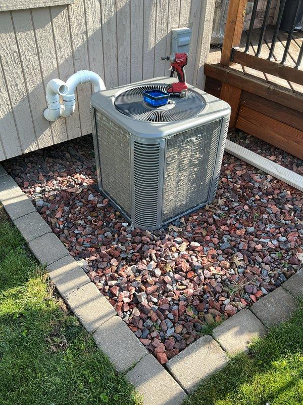 Completed annual cooling maintenance on residential air conditioning system. Performed system diagnostics using refrigerant manifold gauges to verify proper refrigerant pressures, superheat, and subcooling levels. Replaced air filters and evaporator pads, and performed spot cleaning of condenser unit exterior and coils to ensure optimal airflow and system efficiency.