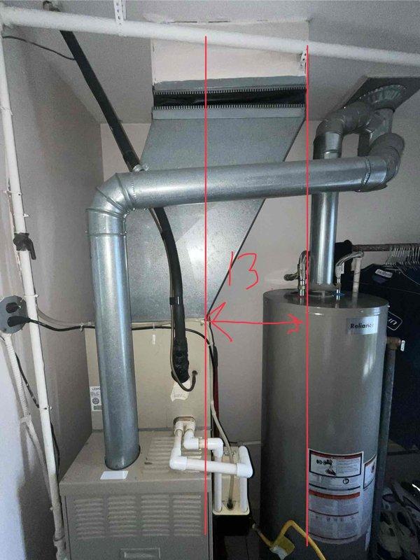 Conducted site evaluation for replacement estimate of 22-year-old residential HVAC system located on north side of property. Assessed existing furnace and non-operational air conditioning unit in mechanical room, documenting equipment configuration including air handler, ductwork layout, and clearance measurements. Evaluated exterior utility connections, electrical service accessibility, and equipment placement requirements to provide comprehensive replacement specifications for both heating and cooling systems.