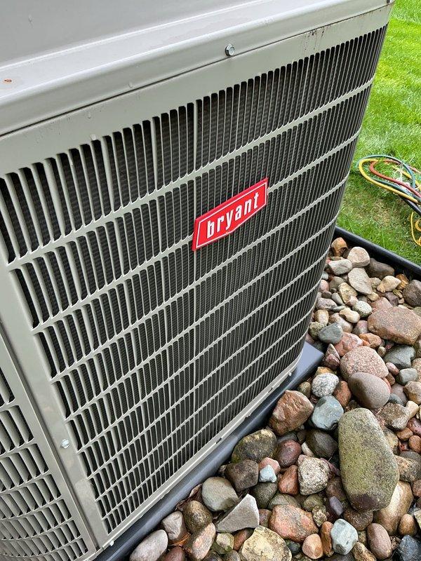 Completed annual cooling maintenance on Bryant air conditioning system. Performed system diagnostics using digital manifold gauges to verify refrigerant pressures and temperatures, inspected outdoor condenser unit for proper operation and cleanliness, and replaced air filters and evaporator pads as needed to ensure optimal system performance for the cooling season.
