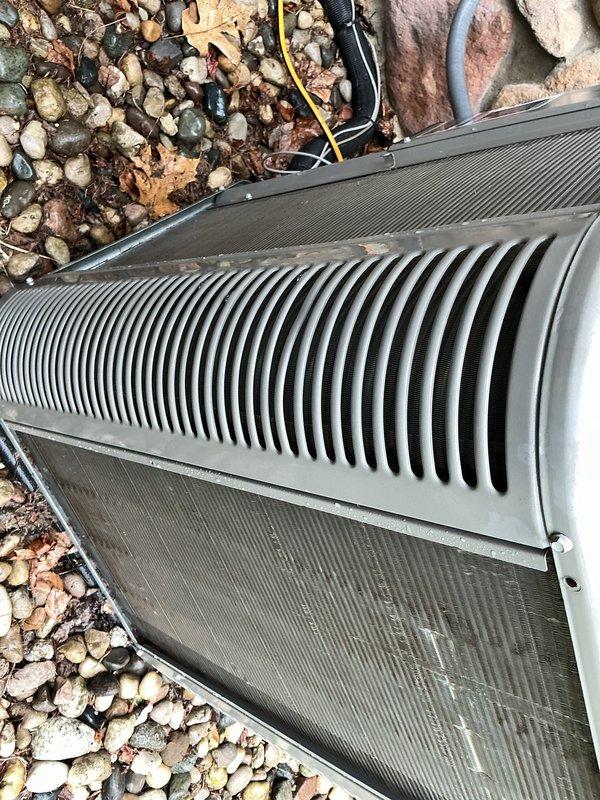 Completed annual cooling maintenance on residential outdoor HVAC unit. Performed comprehensive inspection of condensing unit including heat exchanger coils, electrical connections, and refrigerant lines. All components found to be in operational condition with no immediate service needs identified.