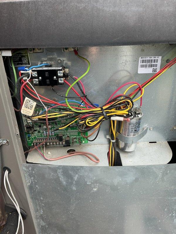 Responded to service call for HVAC system requiring electrical component replacement. Successfully replaced faulty contactor and capacitor with new units per manufacturer specifications. Verified all electrical connections were secure, tested system operation, and confirmed proper functionality of the cooling cycle upon completion.