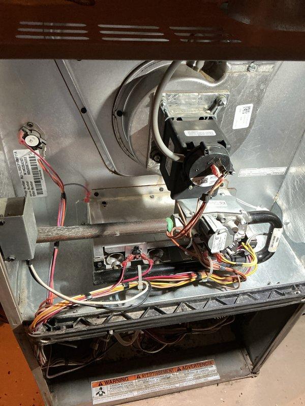 Completed comprehensive Air Handling Cooling and Heating maintenance service on residential gas furnace system. Performed routine inspection of all internal components including gas valve assembly, blower motor, burner assembly, electrical connections, and control board. Replaced air filter and evaporator pad as part of scheduled preventative maintenance program to ensure optimal system performance and efficiency.