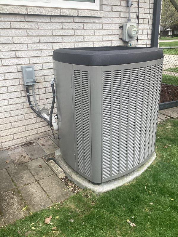 Completed annual cooling maintenance on residential air conditioning system. Performed comprehensive inspection of outdoor condensing unit, verified proper operation of all components, and documented equipment condition with photos. Air filter service was addressed as part of routine maintenance protocol.