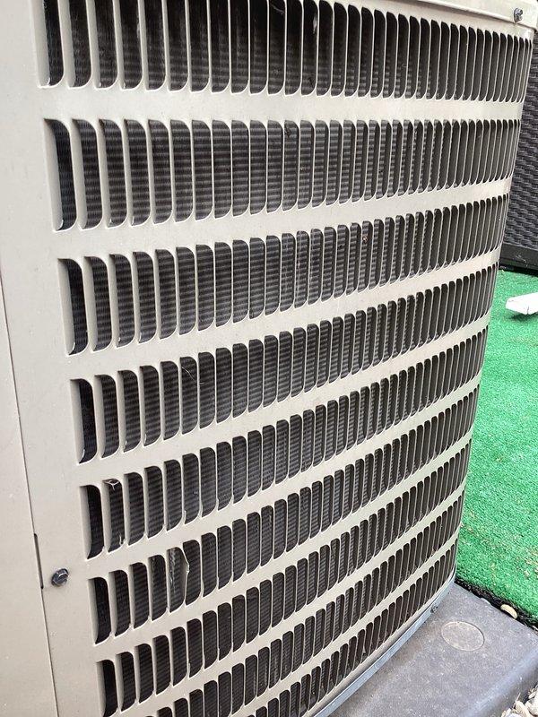 Completed scheduled preventative maintenance on rooftop air conditioning condenser unit. Performed comprehensive inspection of exterior casing, heat exchange coils, and airflow components. Verified proper fin alignment, checked for debris accumulation, and confirmed unit operational status with no deficiencies noted.
