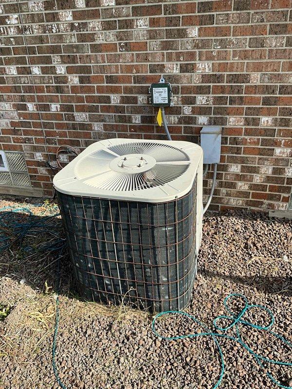 Completed full system estimate for replacement of 16-year-old furnace and outdoor air conditioning condenser unit. Assessed existing equipment in basement utility area and exterior installation against brick wall, documenting current system configuration including ductwork and electrical connections. Provided customer with multiple replacement options including both high-efficiency and standard-efficiency equipment packages to meet requested timeline for replacement within the next couple weeks.