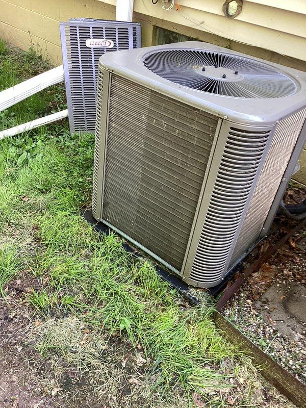 Completed routine AC tune-up and maintenance on dual 5-year-old Lennox systems as part of maintenance program membership. Performed comprehensive system diagnostics using Testo manifold gauges, confirming proper refrigerant charge with R410A operating at 94.0 psi low side and 202.1 psi high side, superheat at 46.8°F and subcooling at 55.4°F within manufacturer specifications. Inspected both outdoor condenser units, verified proper operation of all components, and documented system performance with both units functioning correctly.